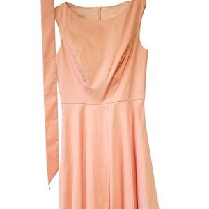 Sleeveless Fit and Flare Dress  X-Small  Pink/Peach Retro-look Tie included NWOT